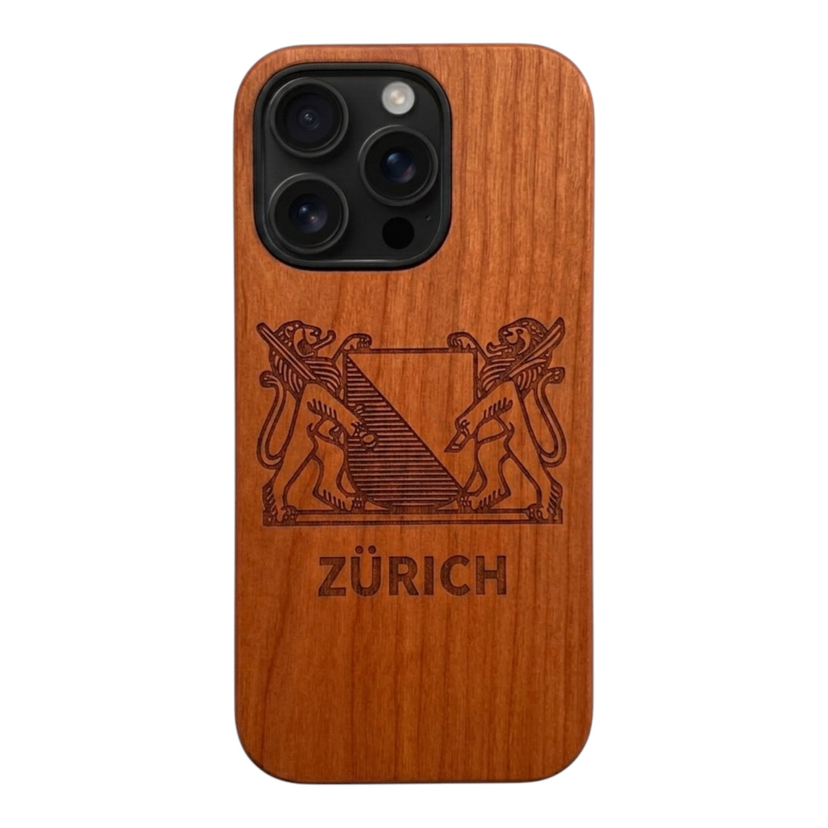 Zürich Wappen Eden Case aus Kirschholz für das iPhone 16 Pro Max mit MagSafe