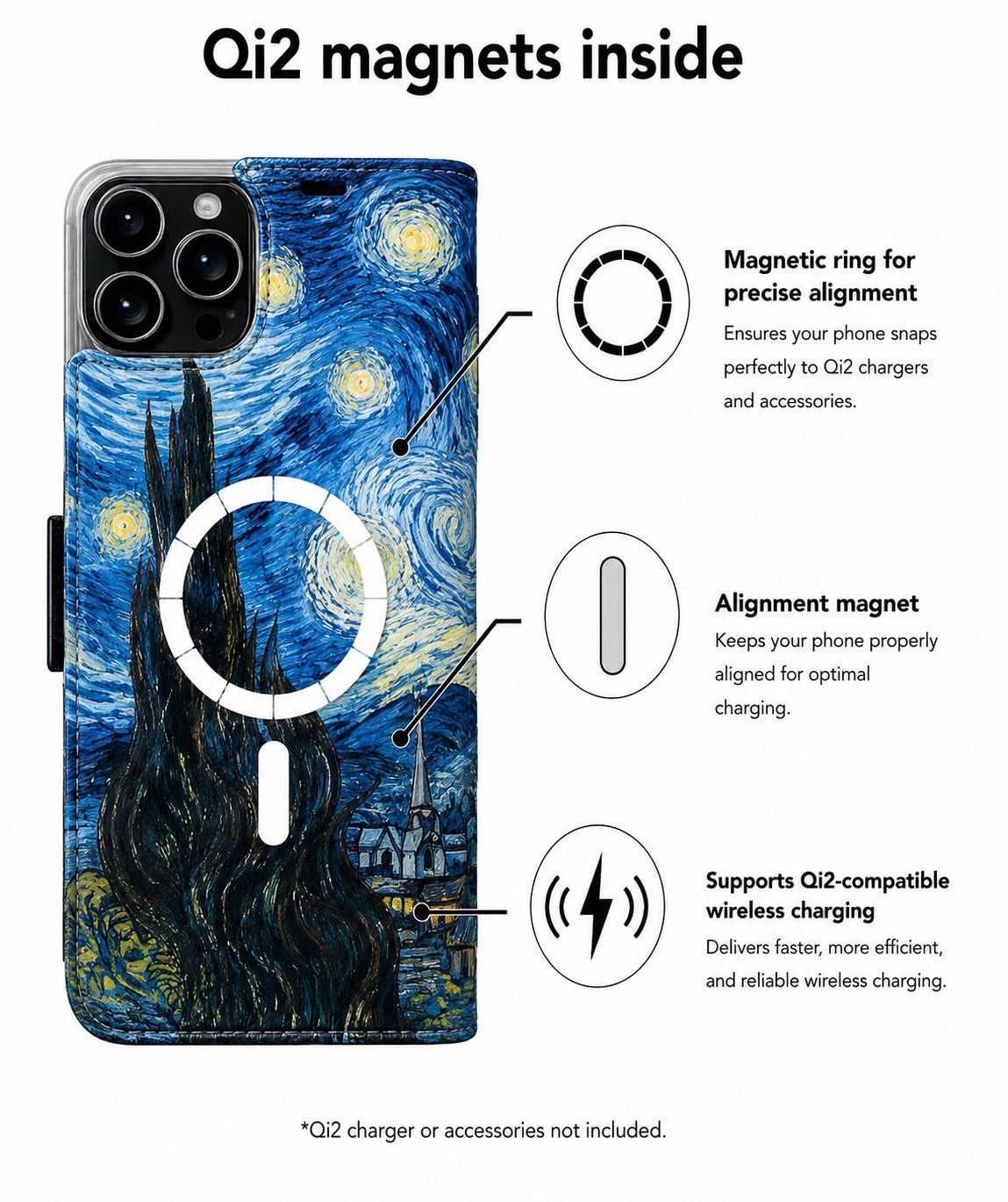 Van Gogh Sternennacht Victor Case für das iPhone 16 Pro Max mit MagSafe
