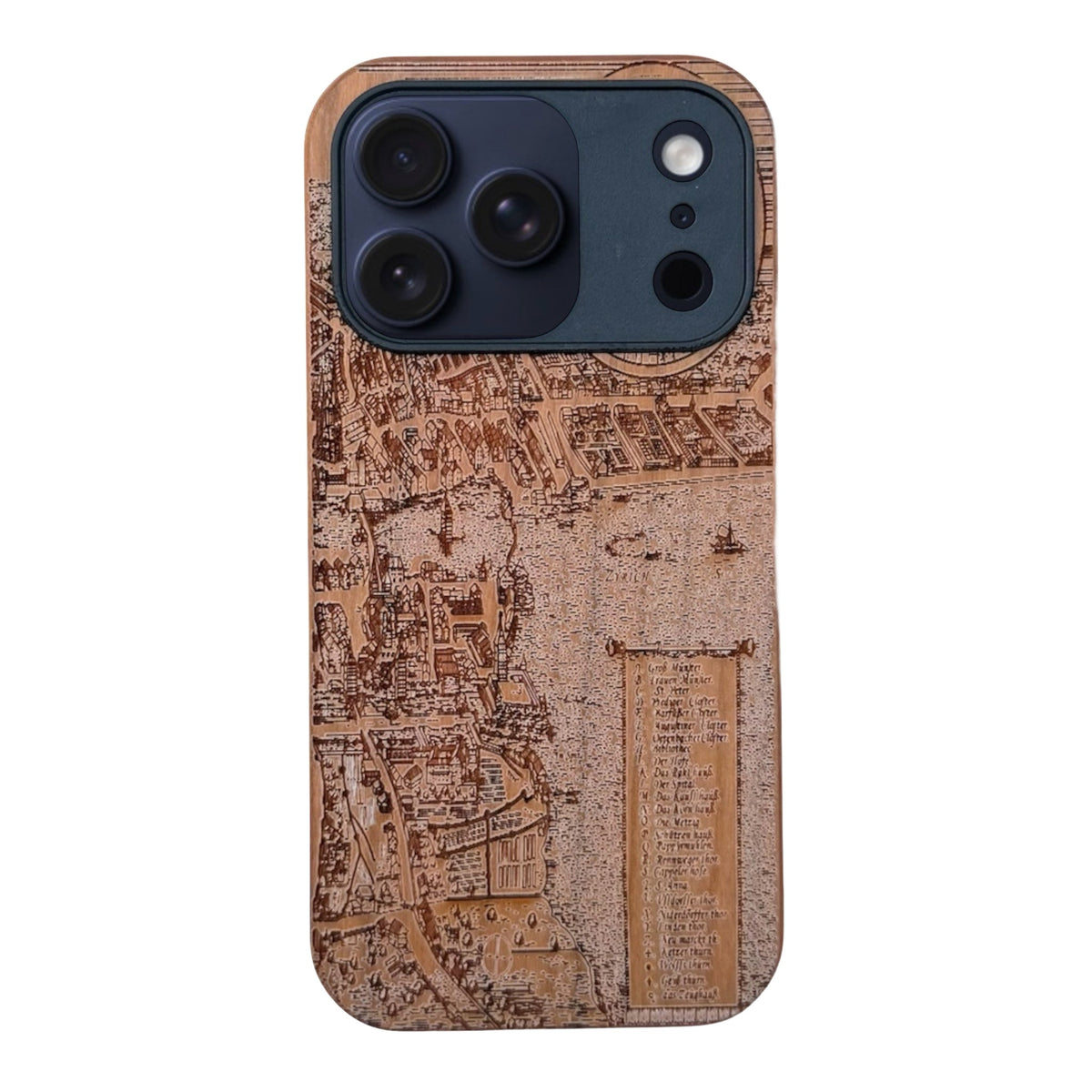 Zürich Merian Eden Case aus Kirschholz iPhone 17 Pro
