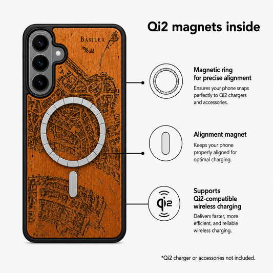 Basel Merian Eden Case aus Kirschholz für das Samsung Galaxy S26 mit MagSafe