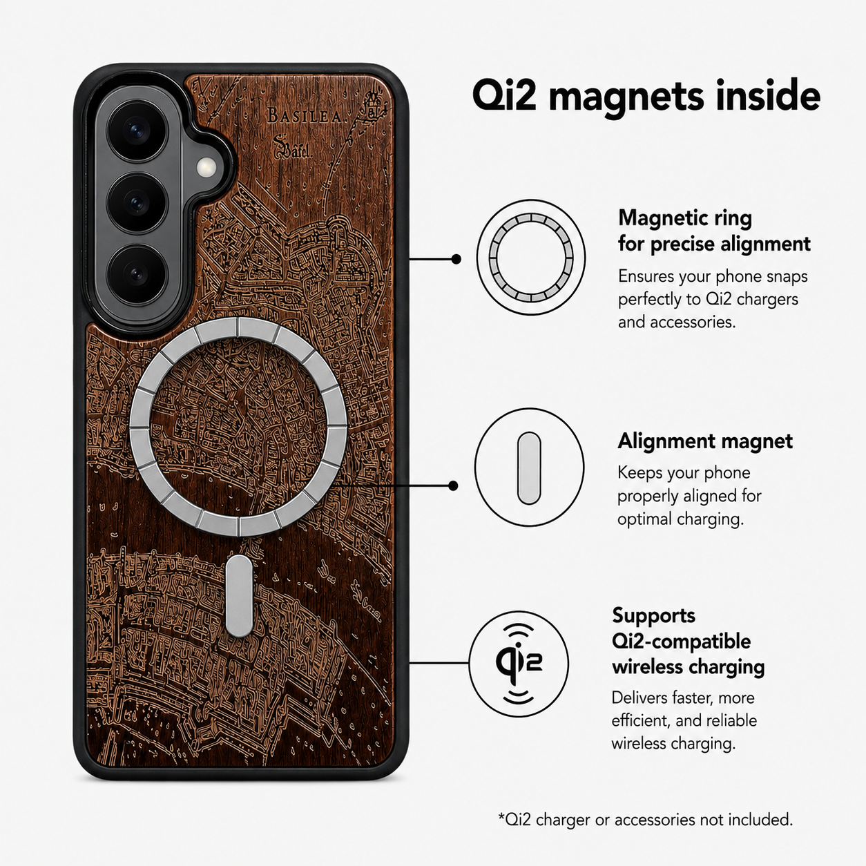 Basel Merian Eden Case aus Nussbaumholz für das Samsung Galaxy S26 mit MagSafe