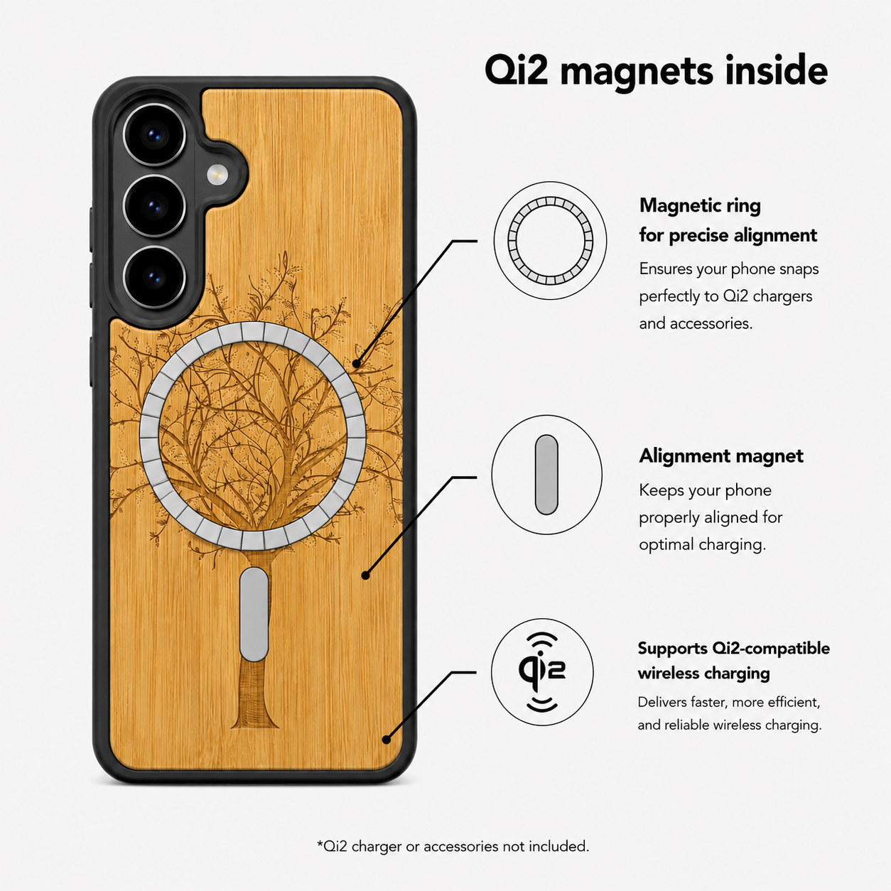 Lebensbaum Eden Case aus Bambus für das Samsung Galaxy S26 mit MagSafe
