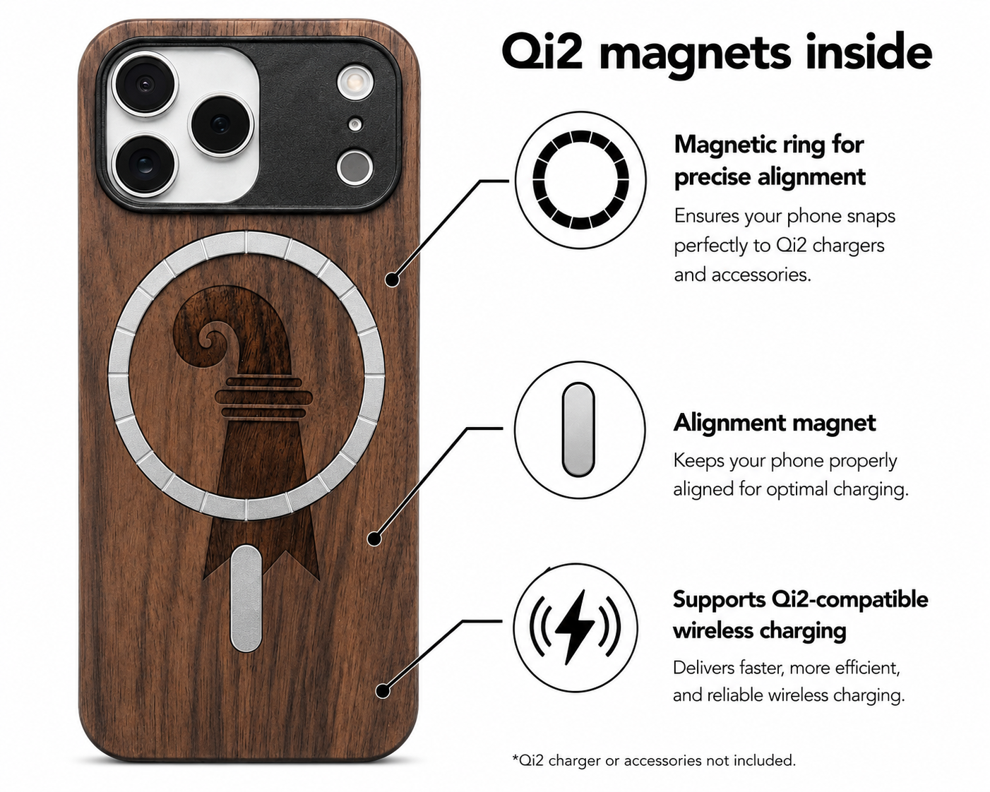 Baslerstab Eden Case made with Walnut Wood for the iPhone 17 Pro