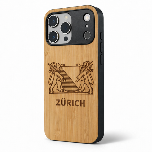 Zurich Coat of Arms Eden Case made with Bamboo for the iPhone 17 Pro Max