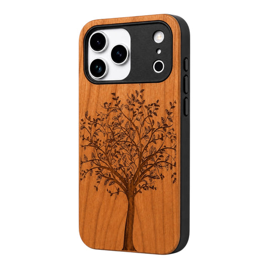 Lebensbaum Eden Case aus Kirschholz für das iPhone 17 Pro mit MagSafe