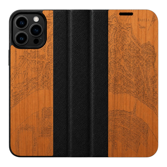 Basel Merian Eden Wallet Case aus Kirschholz für das iPhone 16 Pro