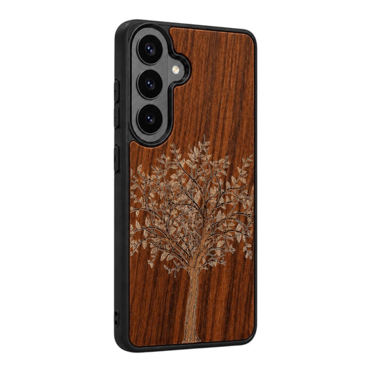 Lebensbaum Eden Case aus Nussbaumholz für das Samsung Galaxy S26 mit MagSafe