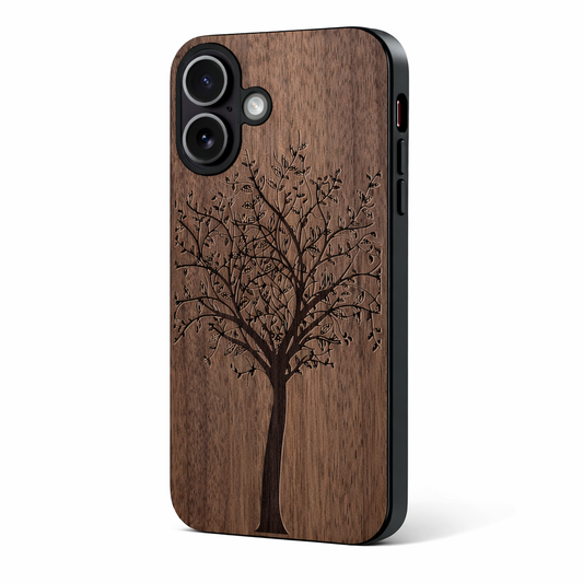 Tree of Life Eden Case made with Walnut Wood for the iPhone 16 with MagSafe