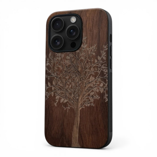 Tree of Life Eden Case made with Walnut Wood for the iPhone 16 Pro
