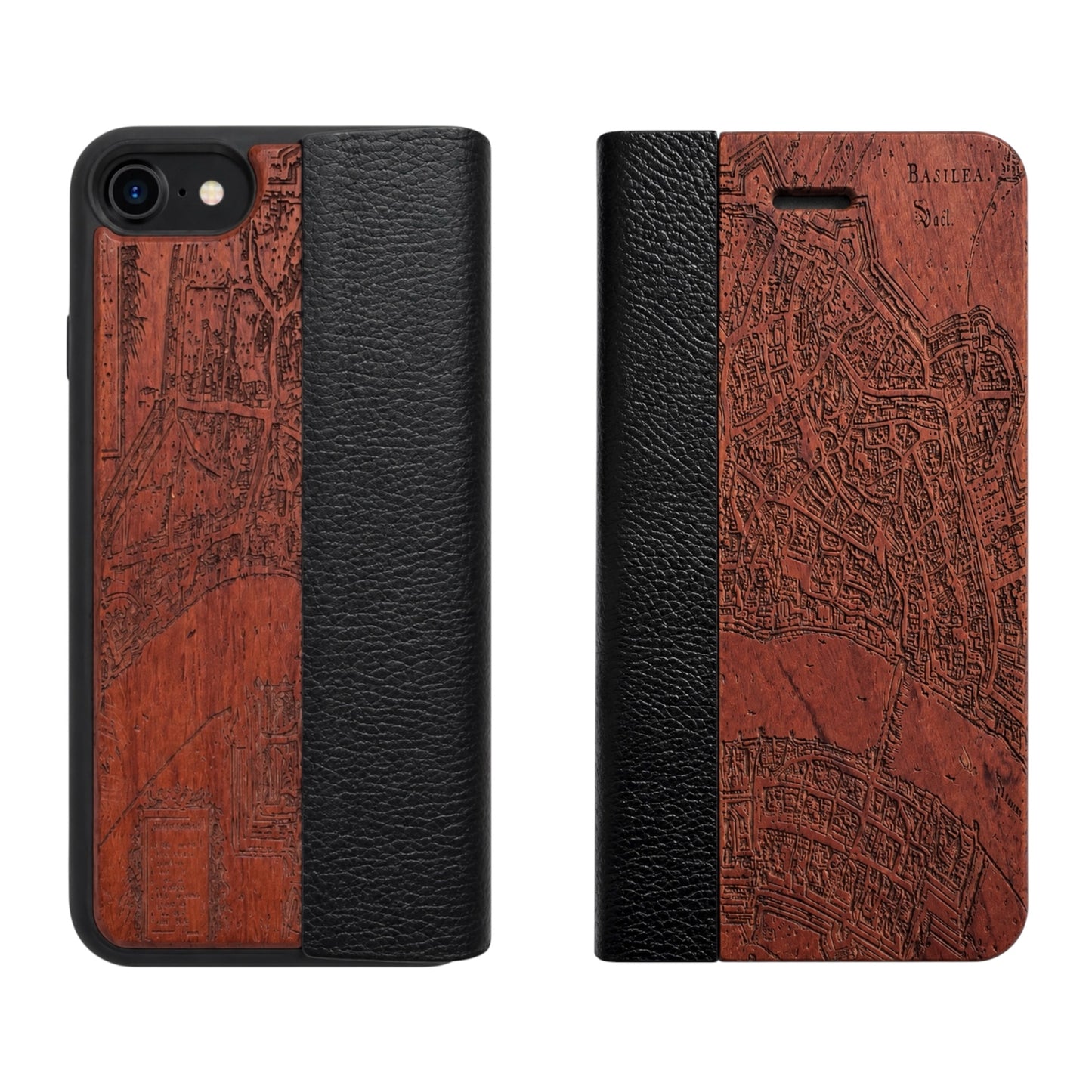 Basel Merian Eden Wallet Case aus Rosenholz für das iPhone 6/6s/7/8/SE