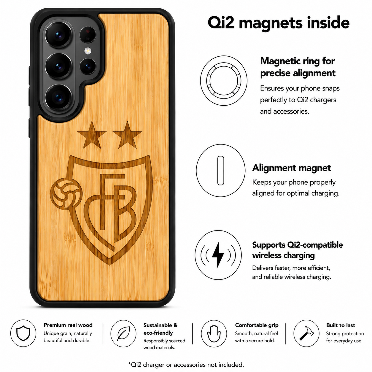 FCB Eden Case aus Bambus für das Samsung Galaxy S26 Ultra mit MagSafe