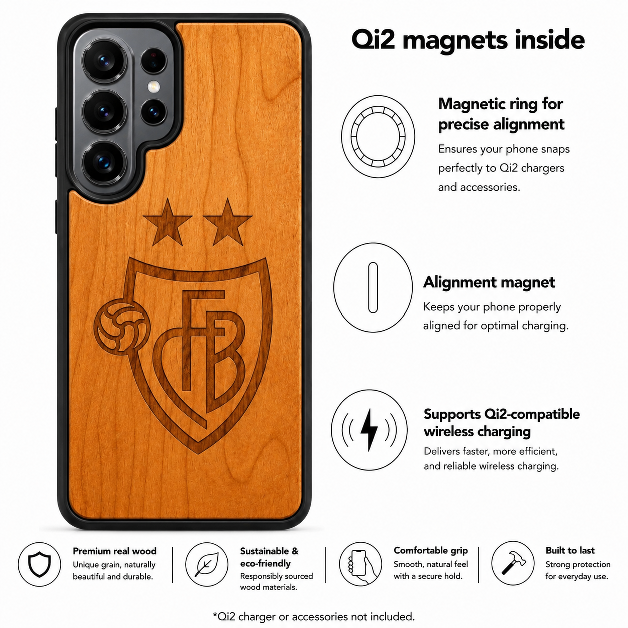 FCB Eden Case aus Kirschholz für das Samsung Galaxy S26 Ultra mit MagSafe