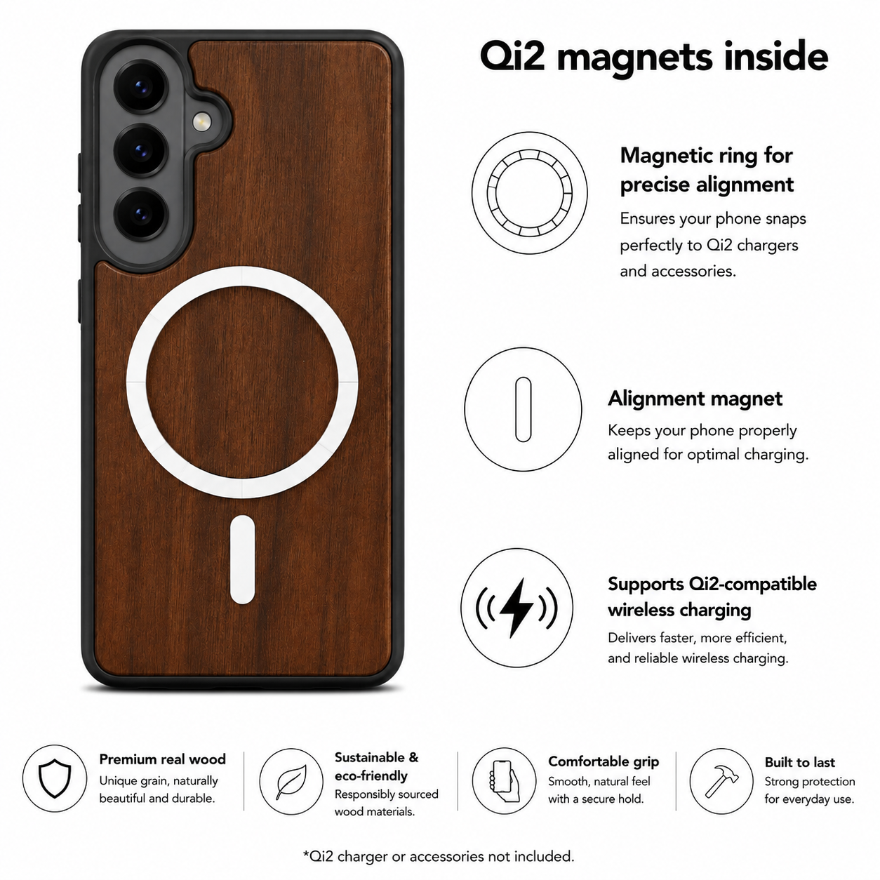 Eden Case aus Nussbaumholz für das Samsung Galaxy S26 mit MagSafe