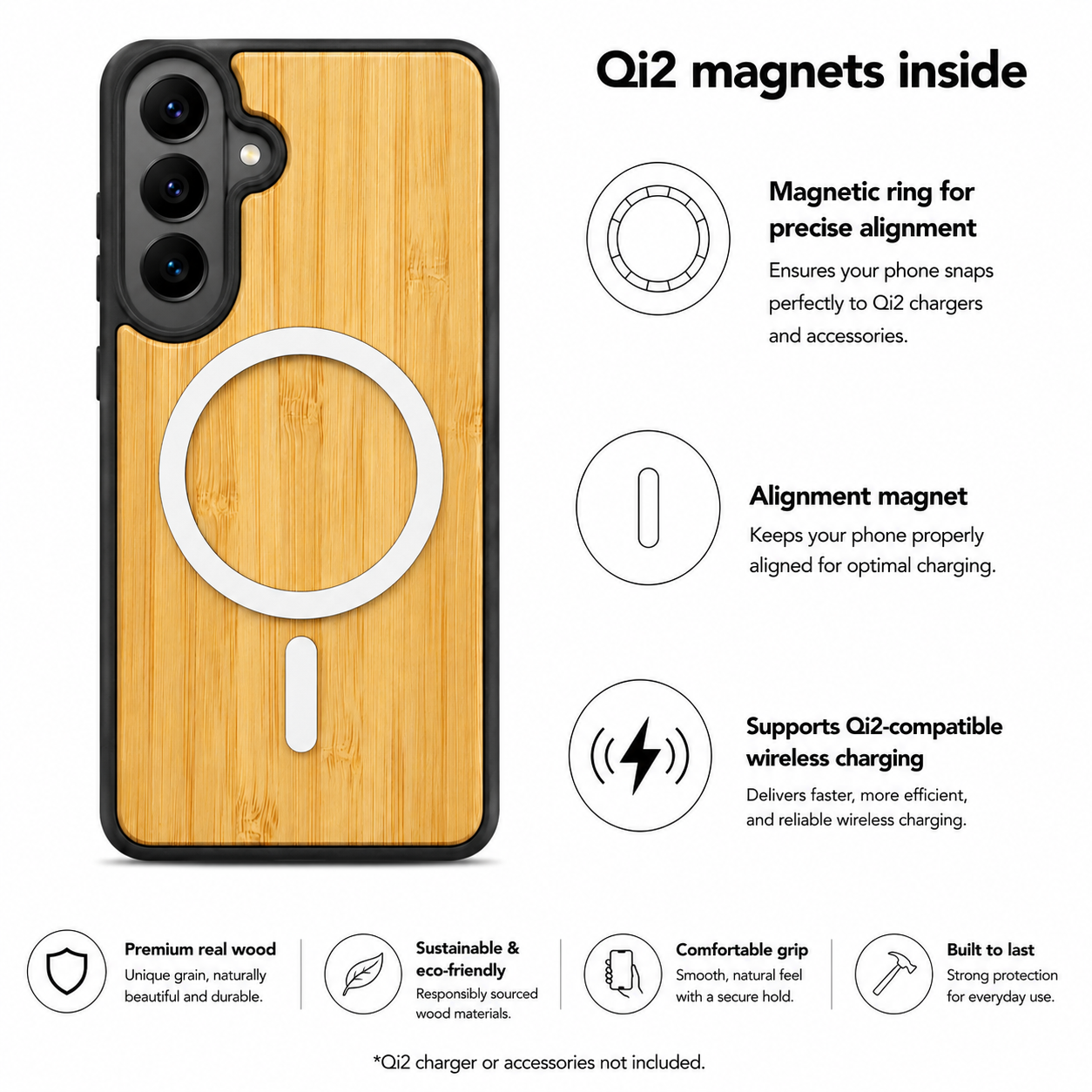 Eden Case aus Bambus für das Samsung Galaxy S26 mit MagSafe