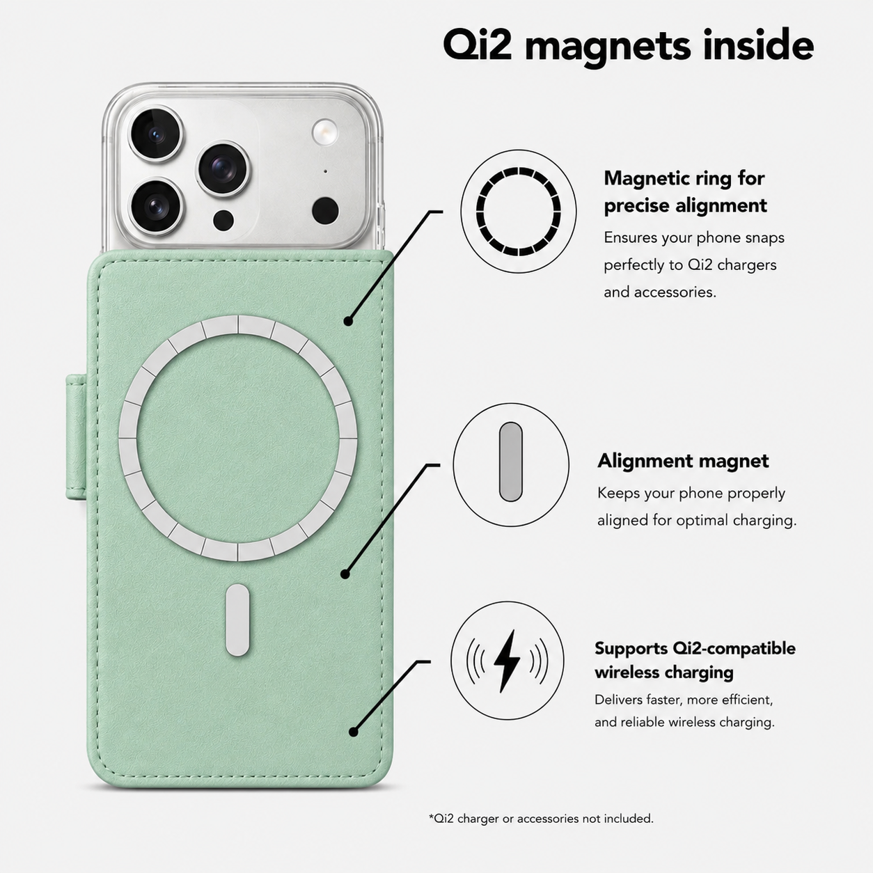 Victor Case in Mint für das iPhone 17 Pro mit MagSafe
