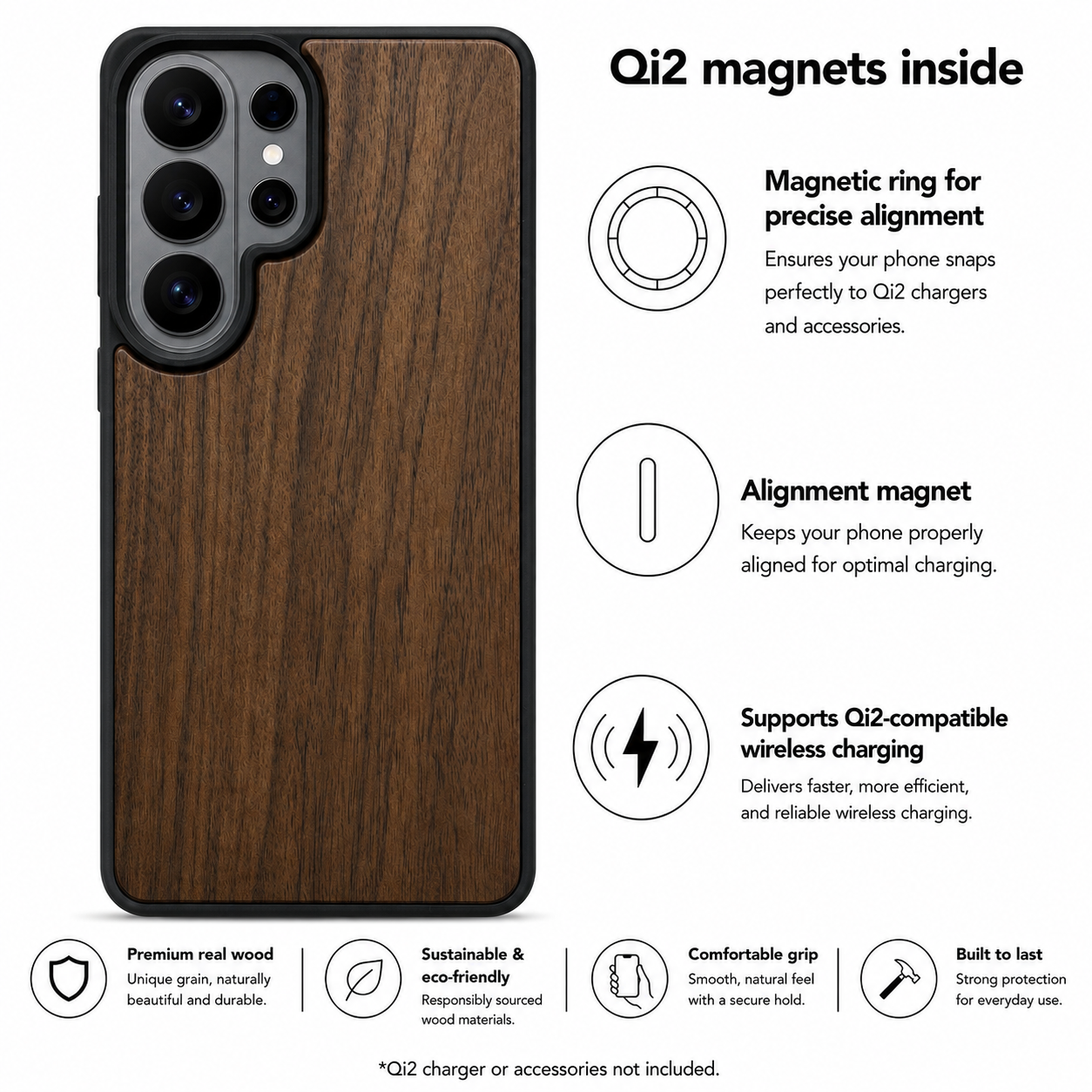 Eden Case aus Nussbaumholz für das Samsung Galaxy S26 Ultra mit MagSafe
