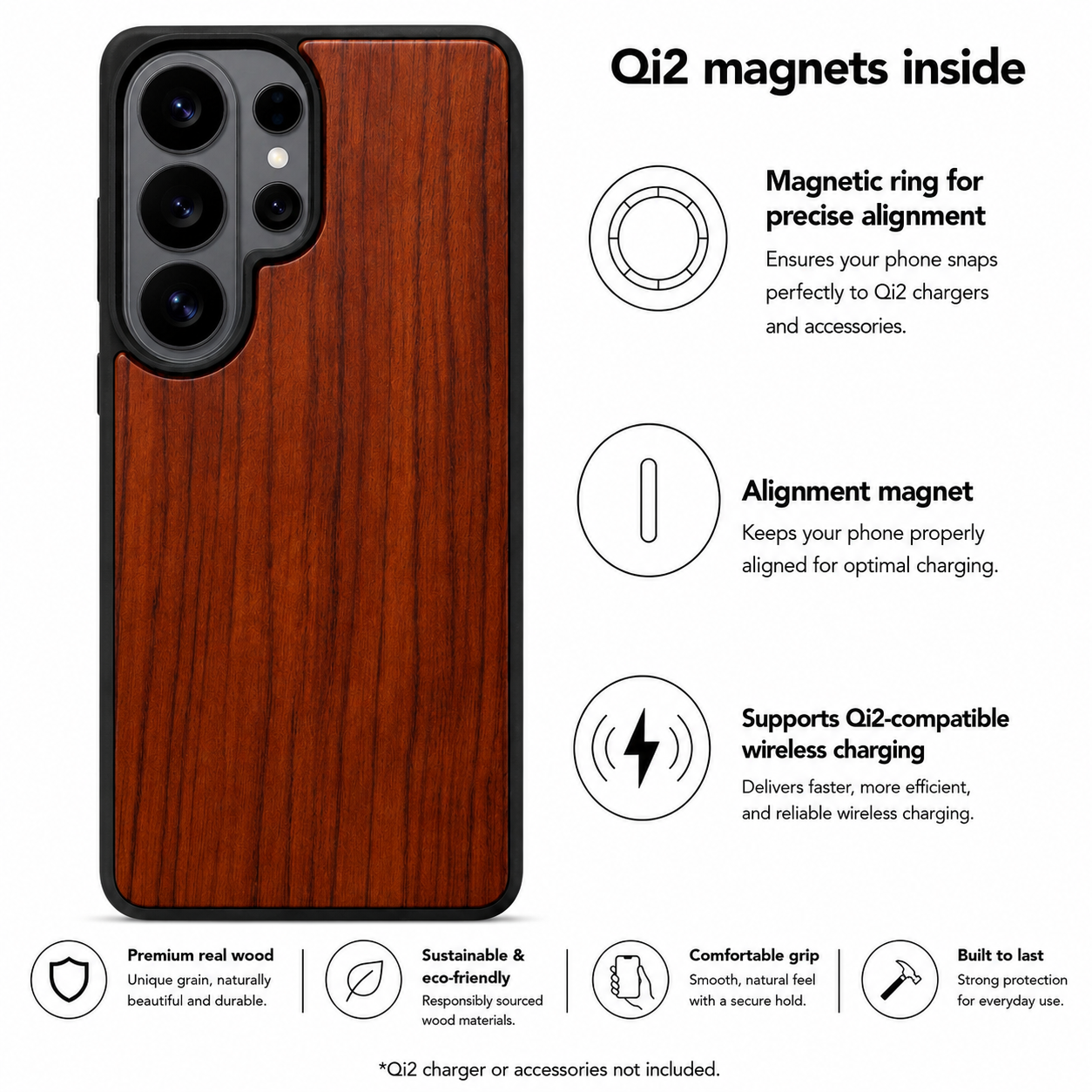 Eden Case aus Rosenholz für das Samsung Galaxy S26 Ultra mit MagSafe