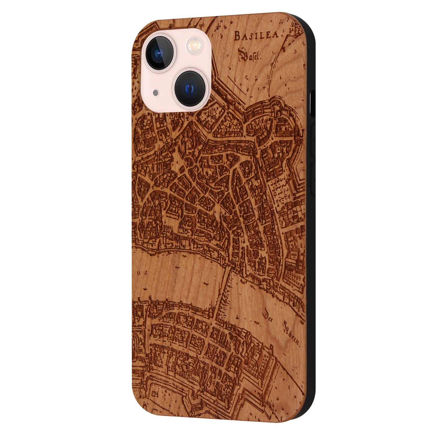 Basel Merian Eden case made of cherry wood for the iPhone 15 with MagSafe