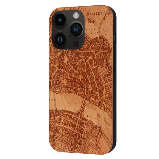 Basel Merian Eden case made of cherry wood for the iPhone 15 Pro with MagSafe