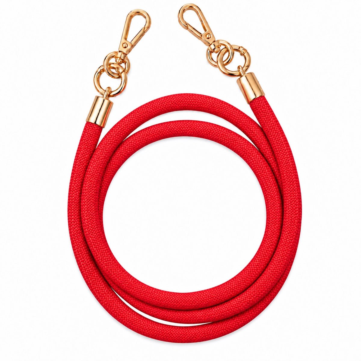 Handykette Rot – 8 mm, 2 goldene Haken, ohne Adapter