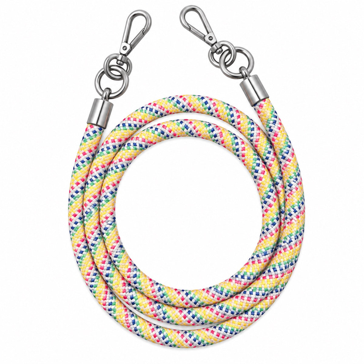 Handykette Bunt gemustert – 8 mm, 2 silberne Haken, ohne Adapter