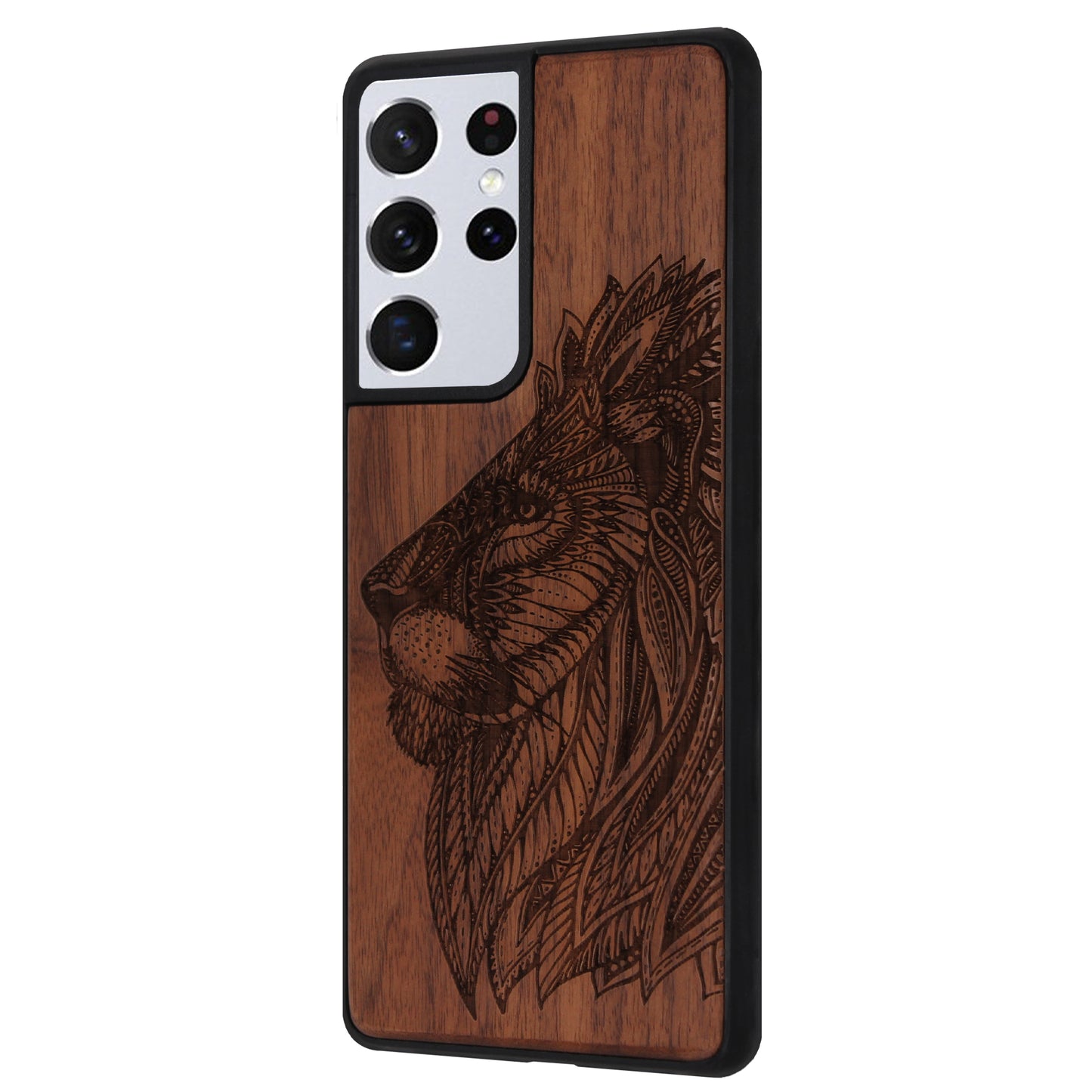 Löwen Eden Case aus Nussholz für das Samsung Galaxy S22 Ultra