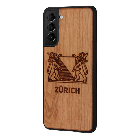 Zürich Wappen Eden Case aus Kirschholz für das Samsung Galaxy S21 Plus