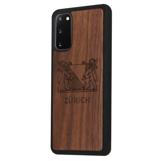 Zürich Wappen Eden Case aus Nussholz für das Samsung Galaxy S20