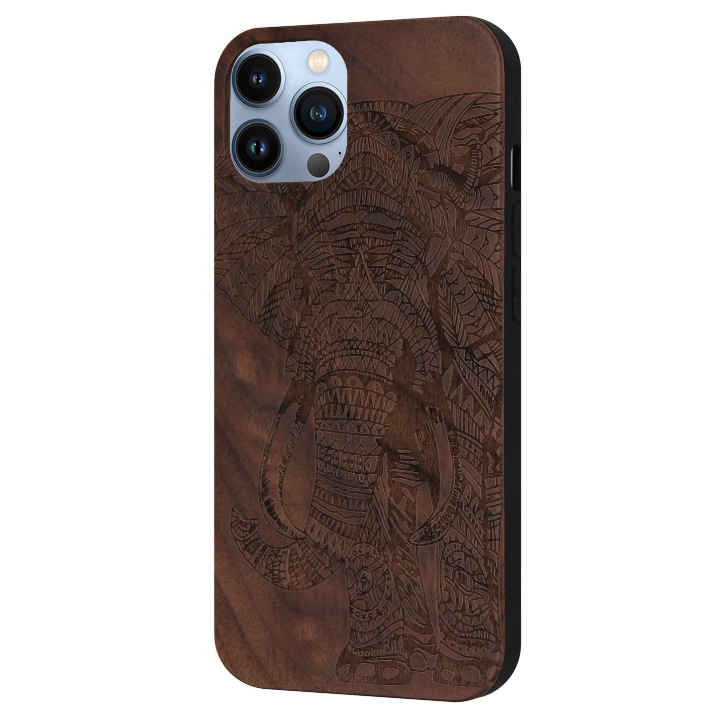 Elefanten Eden Case aus Nussbaumholz für das iPhone 13 Pro Max
