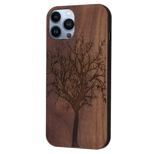 Lebensbaum Eden Case aus Nussbaumholz für iPhone 14 Pro Max mit MagSafe