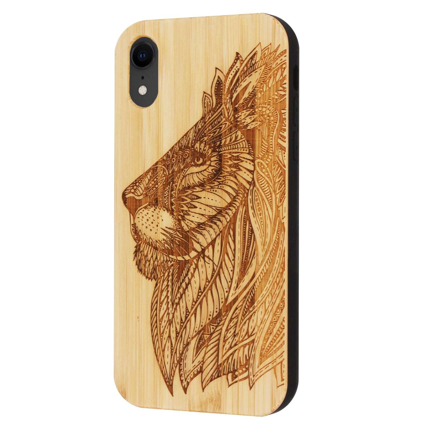 Löwen Eden Case aus Bambus für das iPhone XR