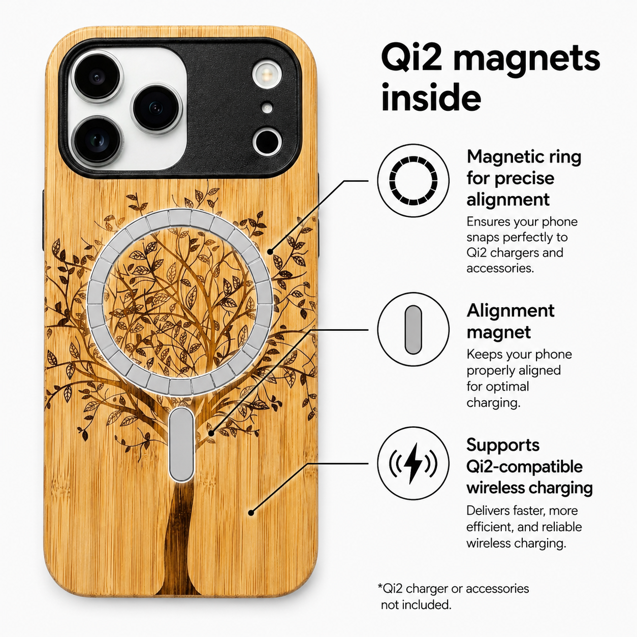 Tree of Life Eden Case made with Bamboo for the iPhone 17 Pro