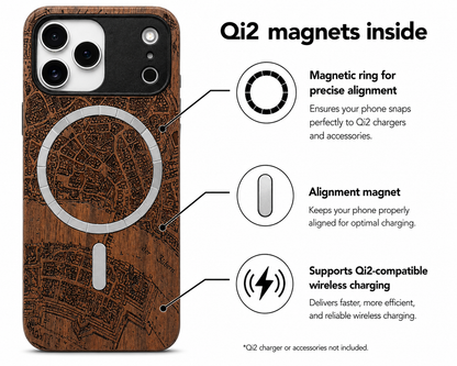 Basel Merian Eden Case made with Walnut Wood for the iPhone 17 Pro
