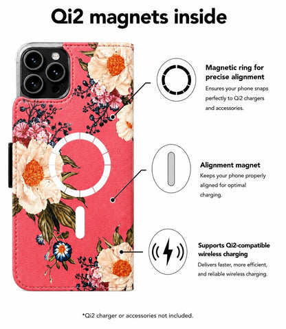 Pinke Rosen Victor Case für das iPhone 16 Pro Max mit MagSafe