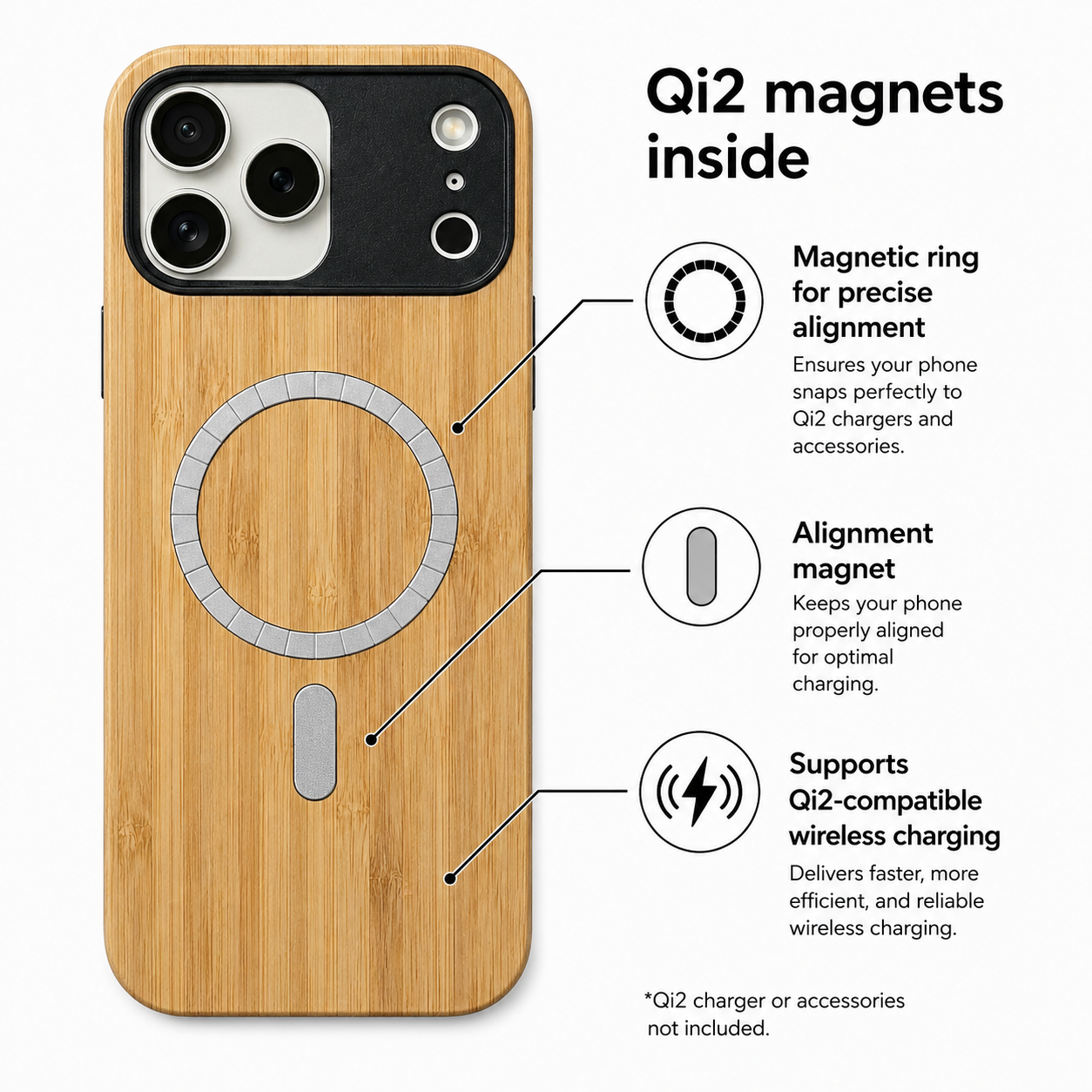 Eden Case made with Bamboo for the iPhone 17 Pro
