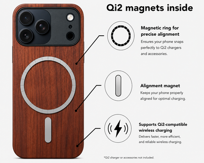 Eden Case aus Rosenholz für das iPhone 17 Pro mit MagSafe