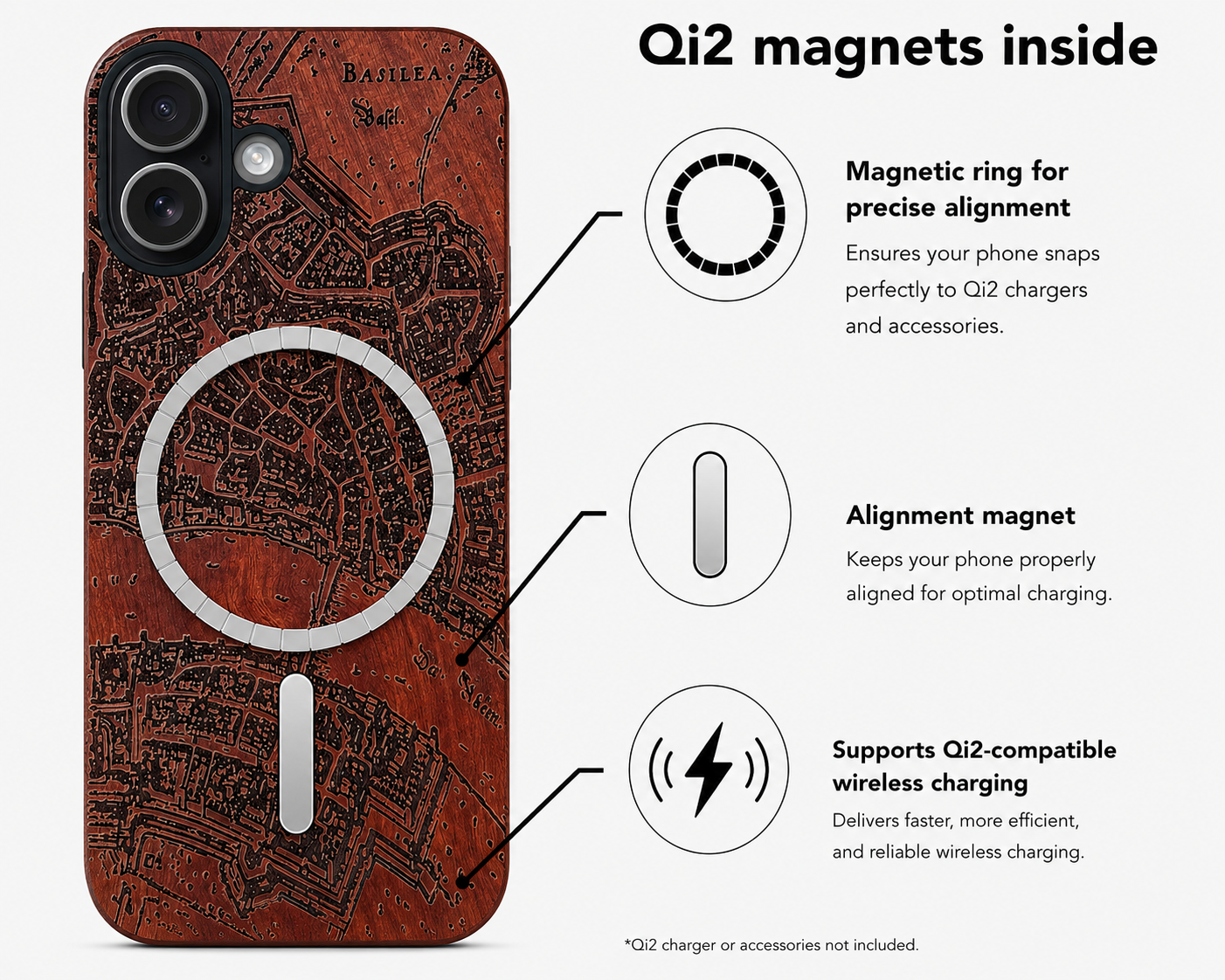 Basel Merian Eden Case aus Rosenholz für das iPhone 17 mit MagSafe