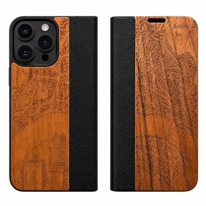 Basel Merian Eden Wallet Case aus Kirschholz für das iPhone 16 Pro Max