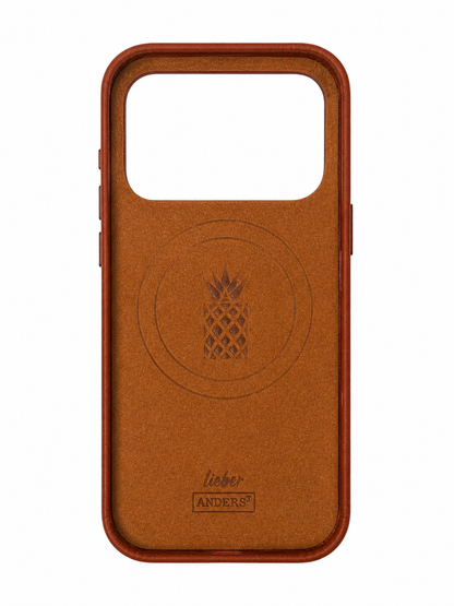 Classic Echtleder Case Cognac-Braun für iPhone 17 Pro Max