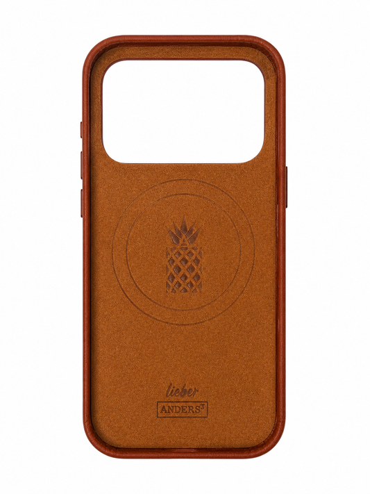 Classic Echtleder Case Cognac-Braun für iPhone 17 Pro Max