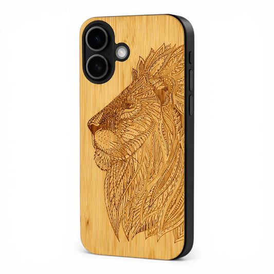 Lion Eden Case made with Bamboo for the iPhone 16 with MagSafe