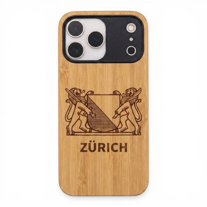 Zürich Wappen Eden Case aus Bambus für das iPhone 17 Pro mit MagSafe