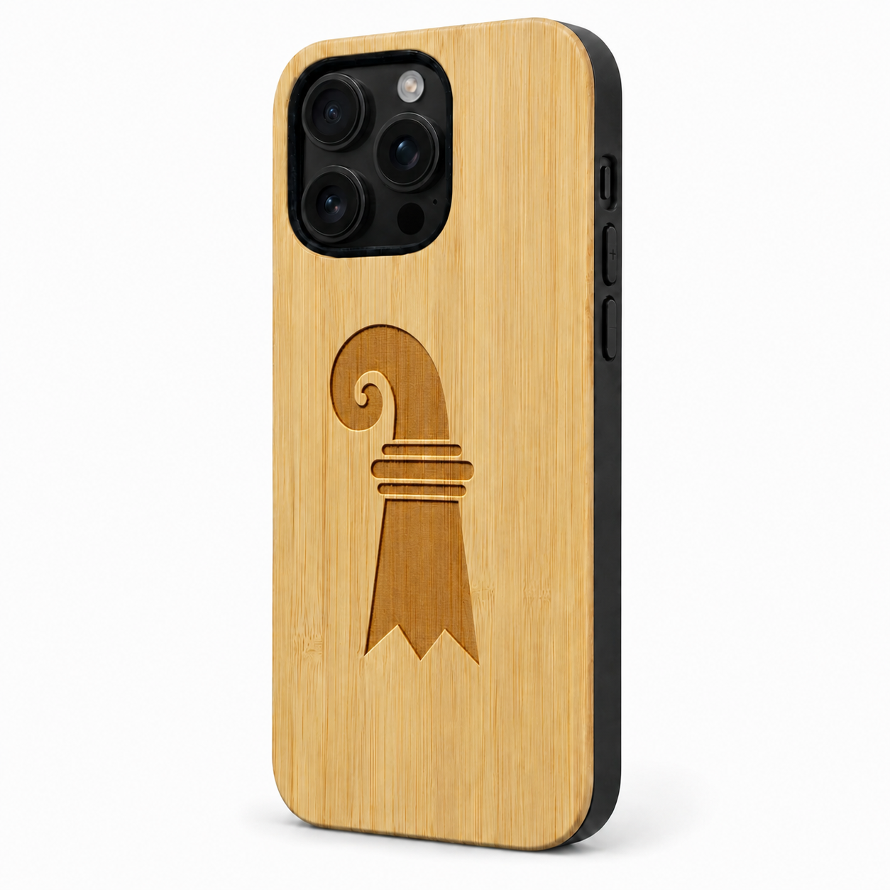 Eden Baslerstab Bambus Case für iPhone 16 Pro und 16 Pro Max – Lautstärketasten