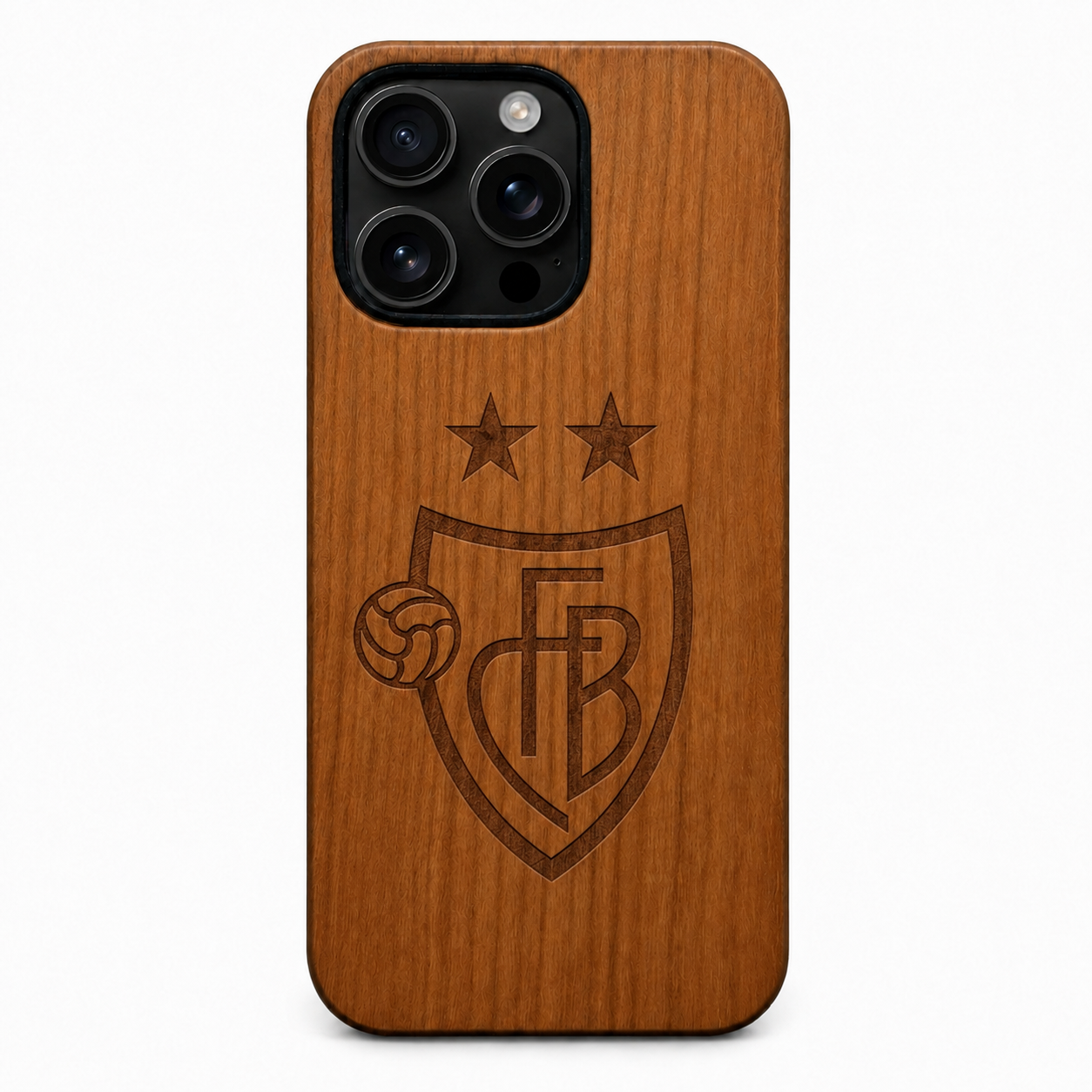 Eden FC Basel Kirschholz Case für iPhone 16 Pro und 16 Pro Max – Rückansicht