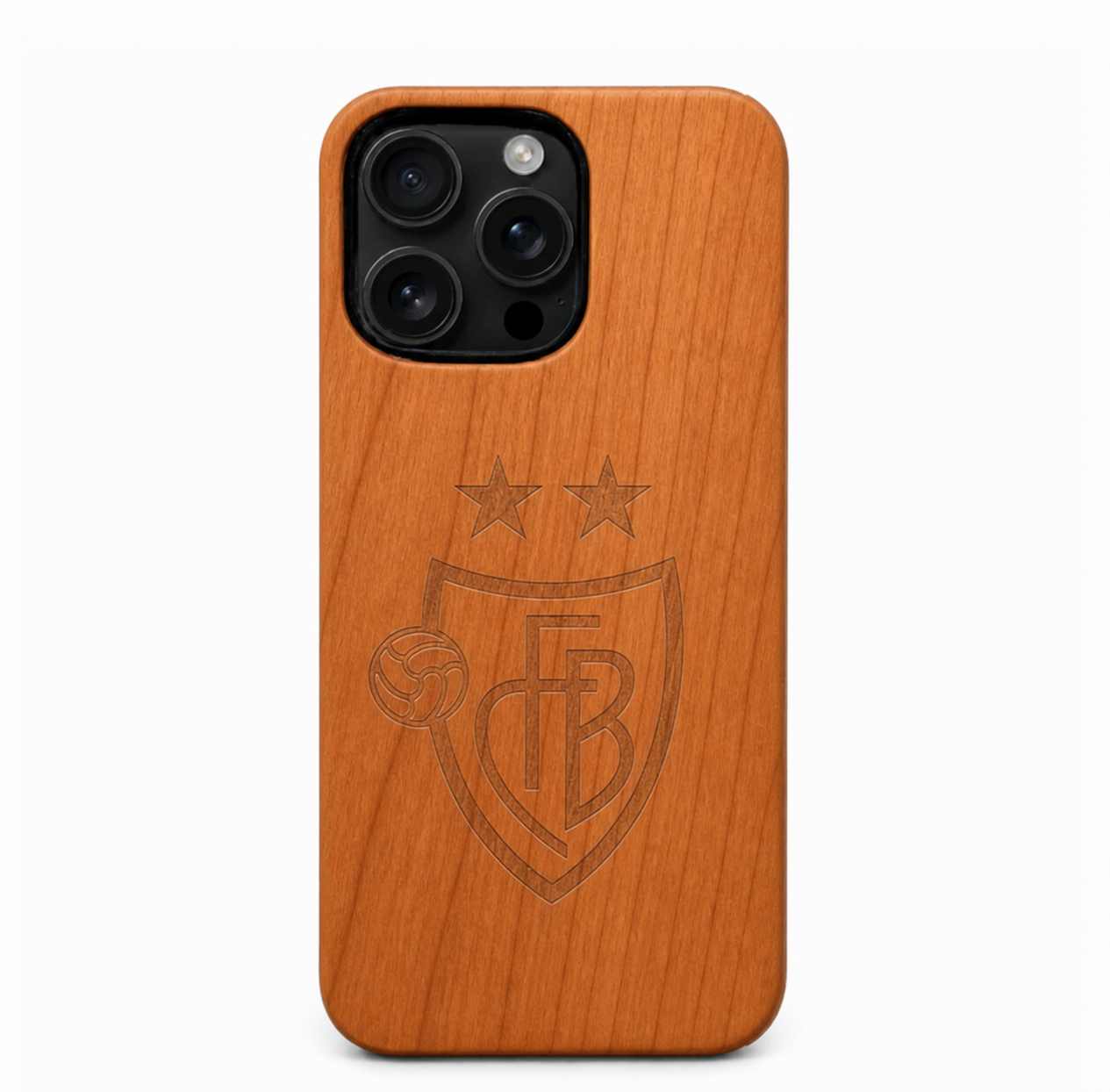 FC Basel Eden Case aus Kirschholz für das iPhone 16 Pro – Rückansicht
