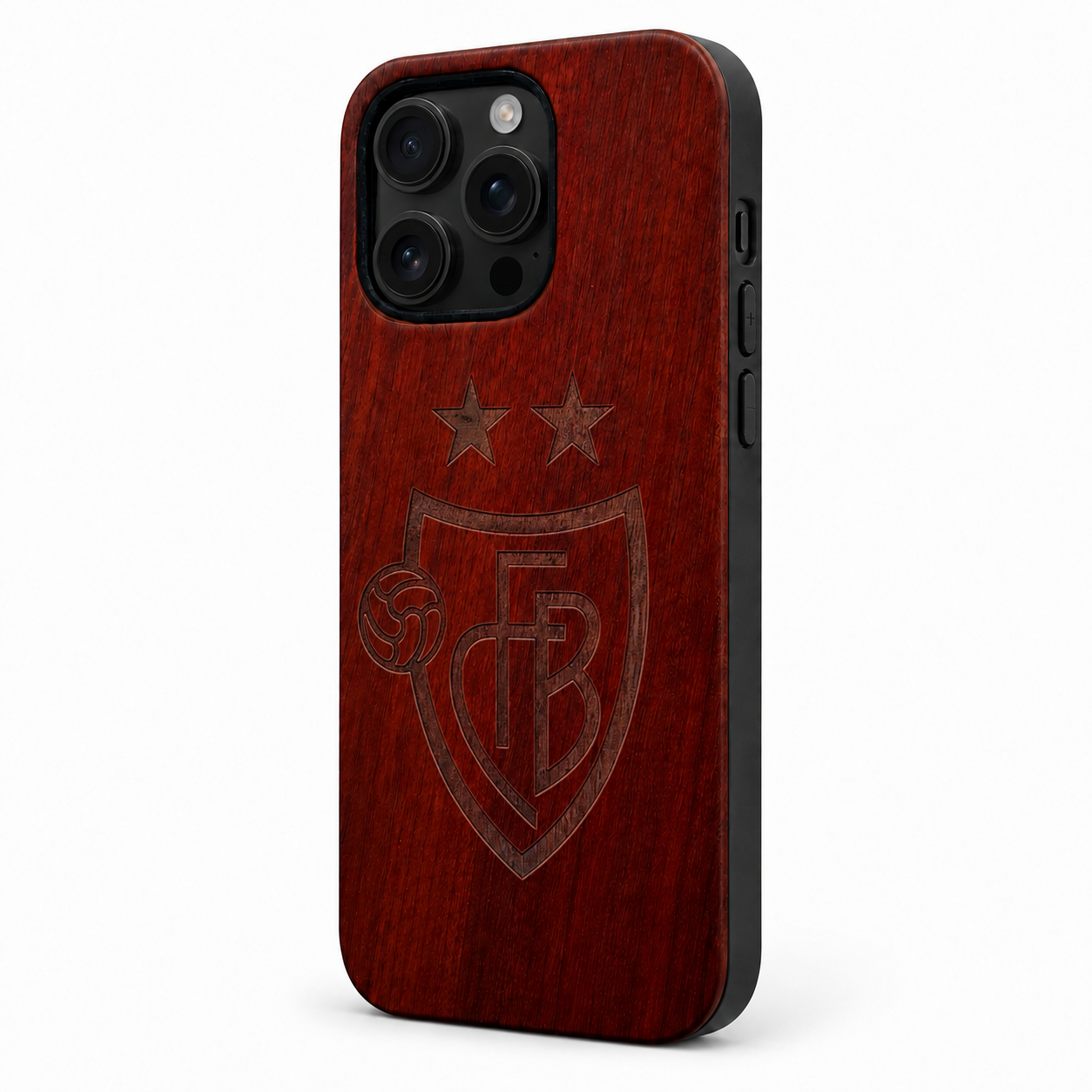 Eden FC Basel Rosenholz Case für iPhone 16 Pro und 16 Pro Max – Lautstärketasten