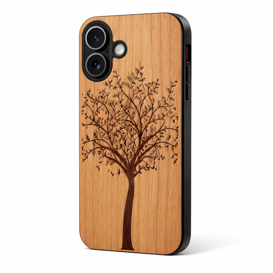 Tree of Life Eden Case made with Cherry Wood for the iPhone 16 with MagSafe