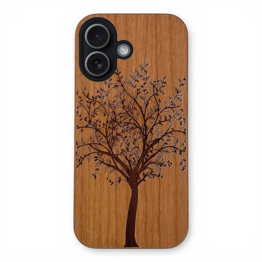 Tree of Life Eden Case made with Cherry Wood for the iPhone 16 with MagSafe