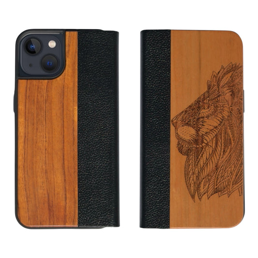 Kirschholz Löwe Eden Wallet Case für das iPhone 13/14/16E