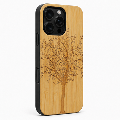 Eden Lebensbaum Bambus Case für iPhone 16 Pro und 16 Pro Max – schwarze Camera-Control-Taste